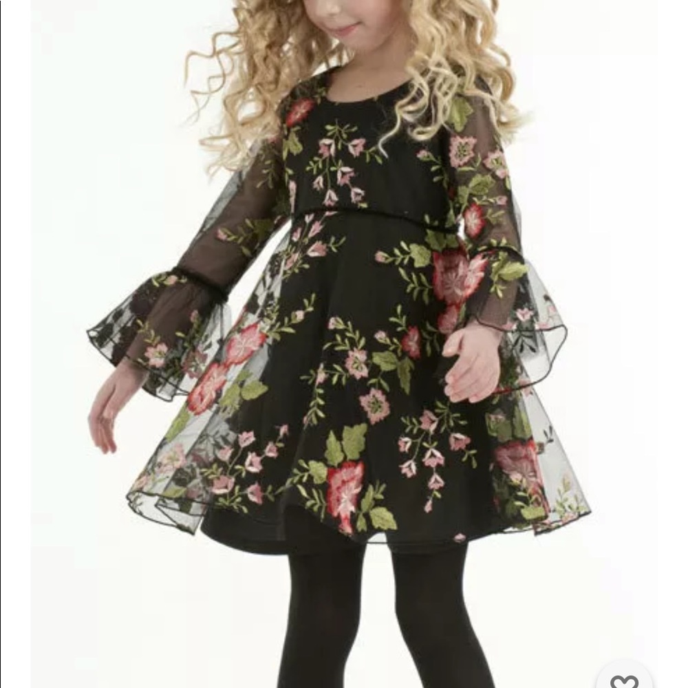 NWT Biscotti Midnight Garden Appliqué Embroidered Dress size 10